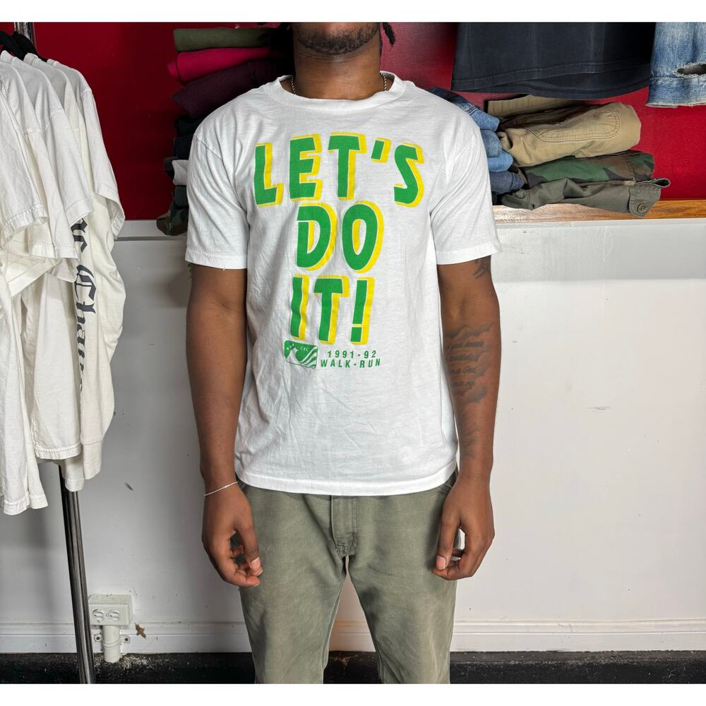 Vintage 1991 Lets do it running tee